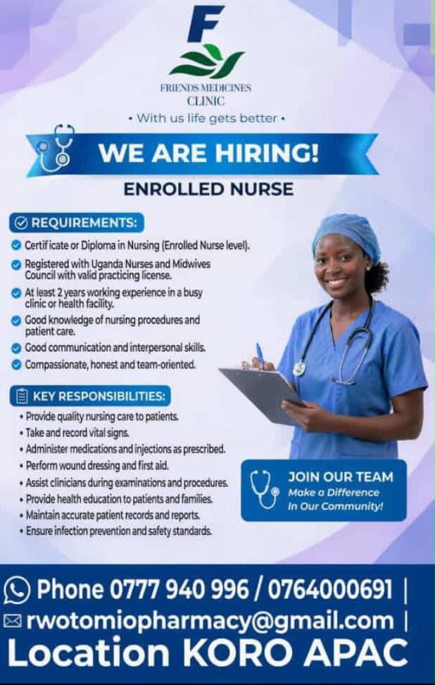 Enrolled Nurse at Friends Medicines Clinic