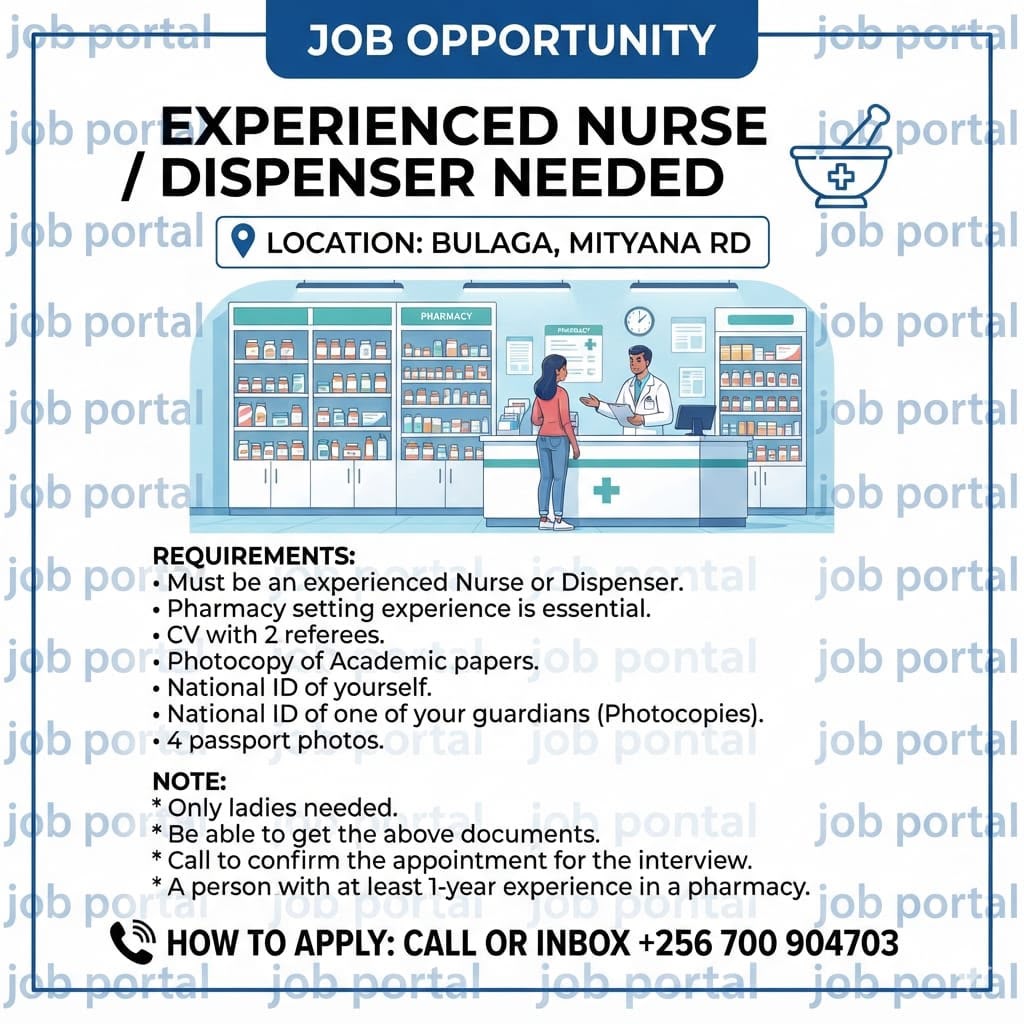 Experienced Nurse / Dispenser Needed at A Private Pharmacy