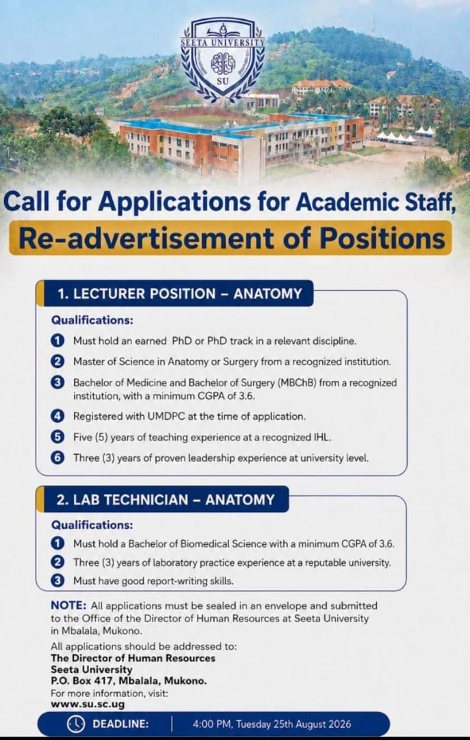 Lecturer (Anatomy) at Seeta University
