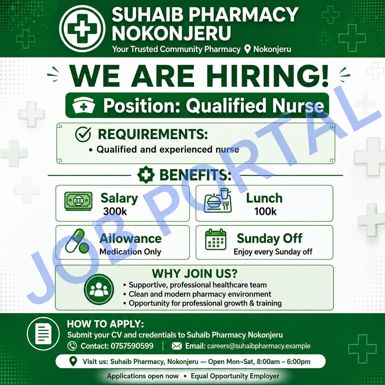 Qualified Nurse at Suhaib Pharmacy